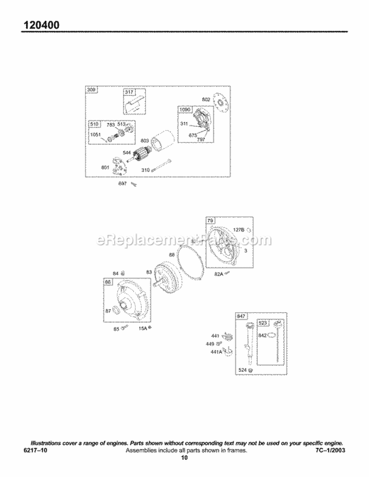 Electric Gear Reduction Oil Diagram and Parts List for  Briggs and Stratton Engine